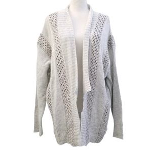 Sundance Cardigan Gray Angora Blend Open Front Sweater Medium